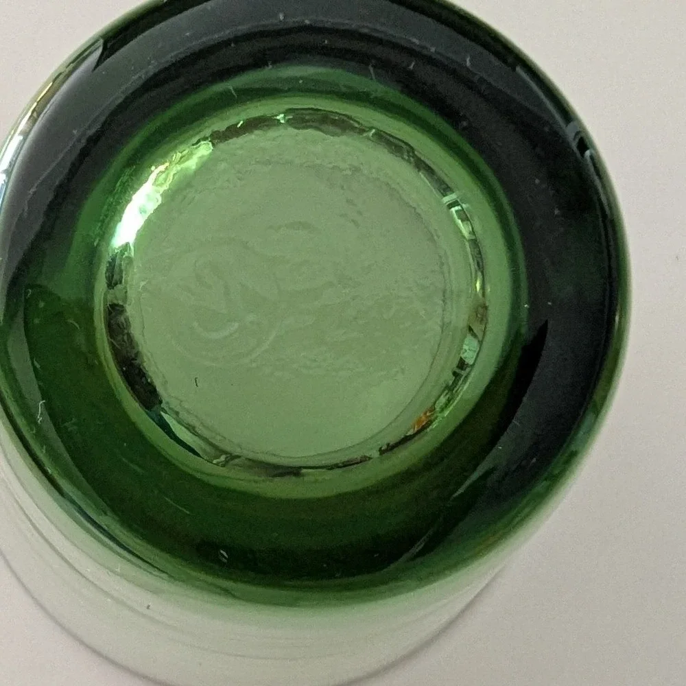 Vtg Libbey Green Glass Tumbler and Juice Glasses Set of 6 MCM Bark‎ Texture